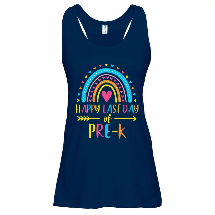 Rainbow Happy Last Day Of Prek School Teacher Ladies Essential Flowy Tank