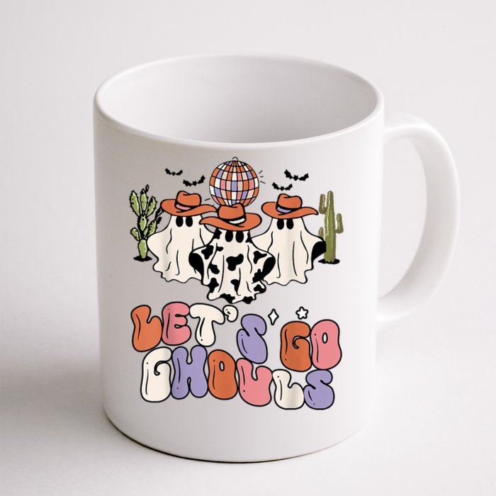 Retro Halloween Lets Go Ghouls Western Ghosts Disco Gift Front & Back Coffee Mug