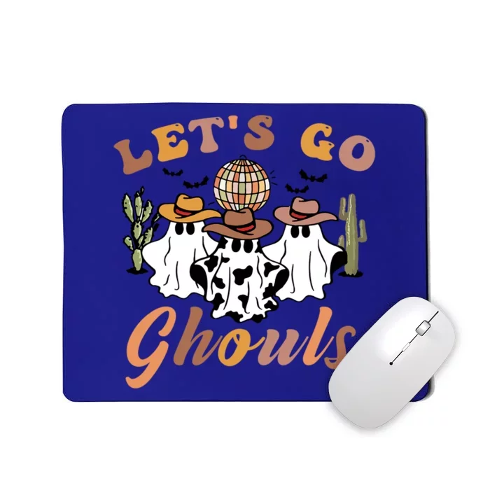 Retro Halloween Lets Go Ghouls Western Ghosts Disco Gift Mousepad