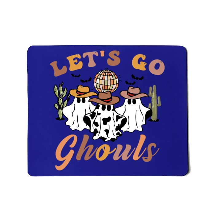 Retro Halloween Lets Go Ghouls Western Ghosts Disco Gift Mousepad