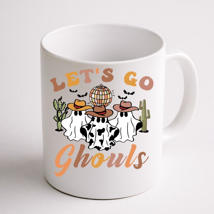 Retro Halloween Lets Go Ghouls Western Ghosts Disco Gift Front & Back Coffee Mug