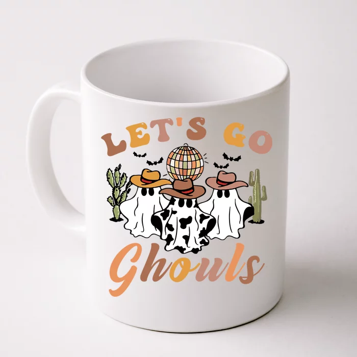 Retro Halloween Lets Go Ghouls Western Ghosts Disco Gift Front & Back Coffee Mug