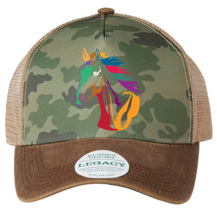 Rainbow Horse Lover Cute Legacy Tie Dye Trucker Hat