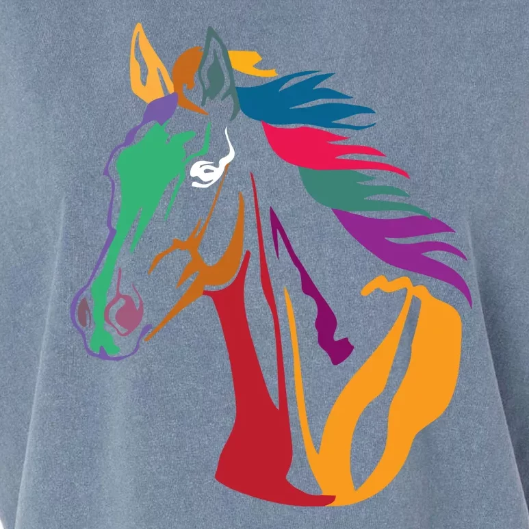 Rainbow Horse Lover Cute Garment-Dyed Women's Muscle Tee