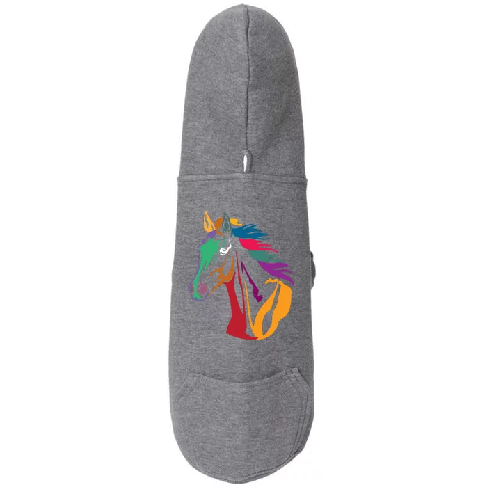 Rainbow Horse Lover Cute Doggie 3-End Fleece Hoodie