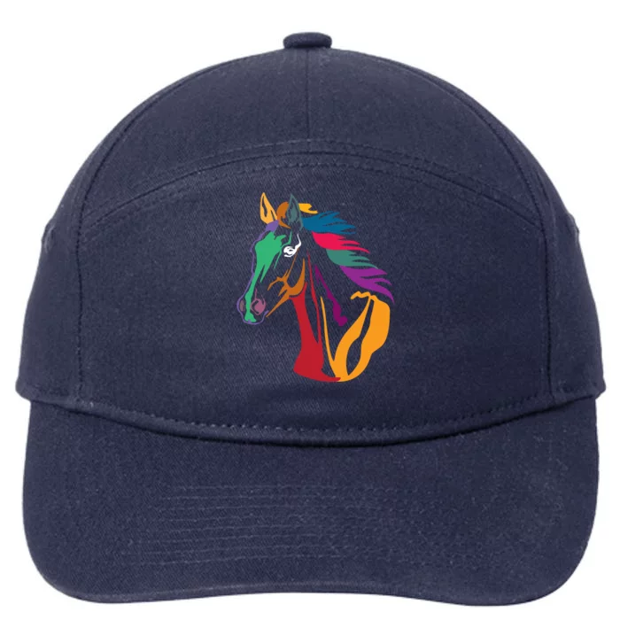 Rainbow Horse Lover Cute 7-Panel Snapback Hat