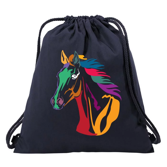 Rainbow Horse Lover Cute Drawstring Bag