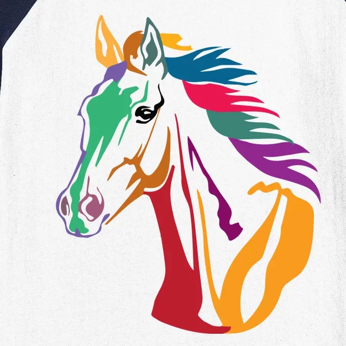 Rainbow Horse Lover Cute Baseball Sleeve Shirt