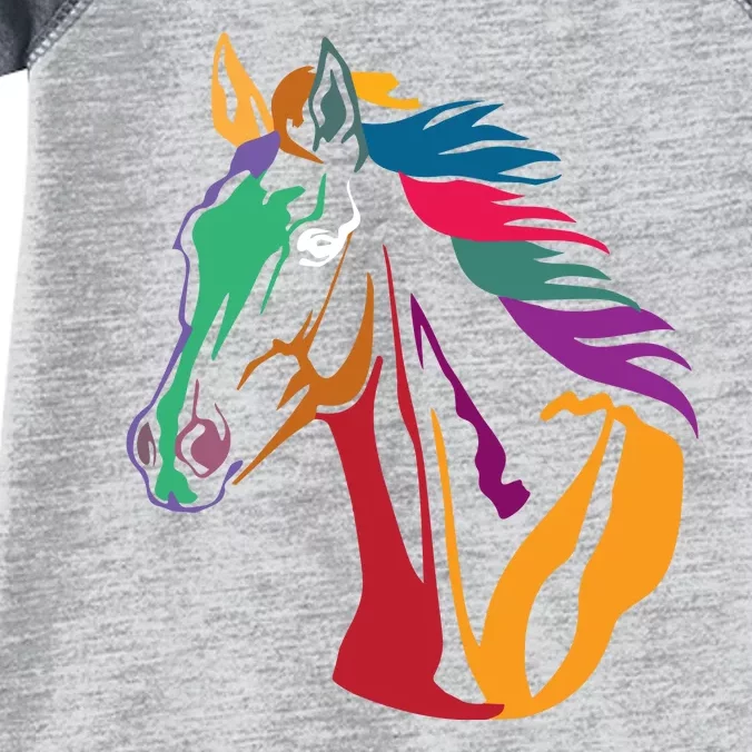 Rainbow Horse Lover Cute Infant Baby Jersey Bodysuit