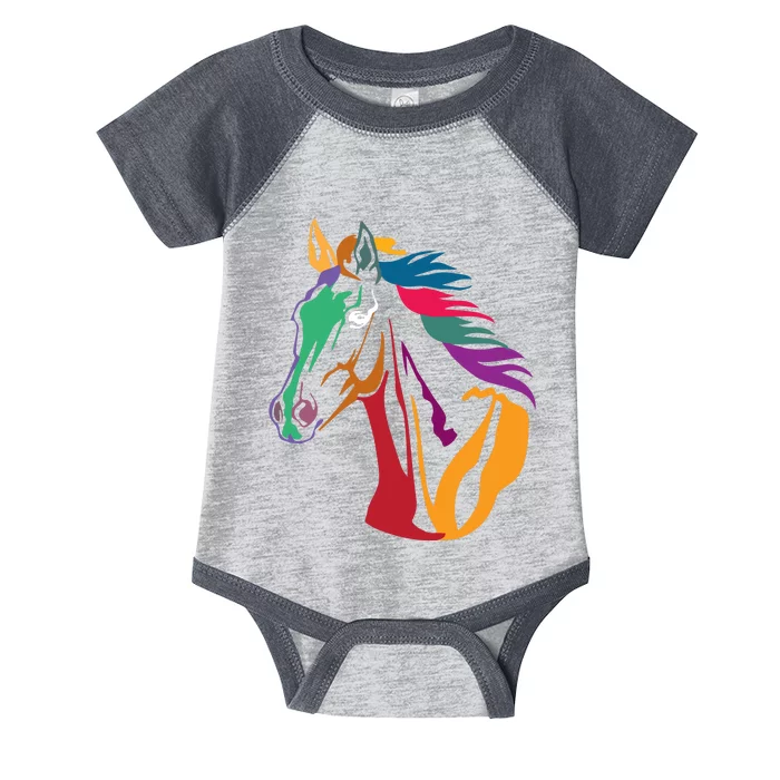 Rainbow Horse Lover Cute Infant Baby Jersey Bodysuit