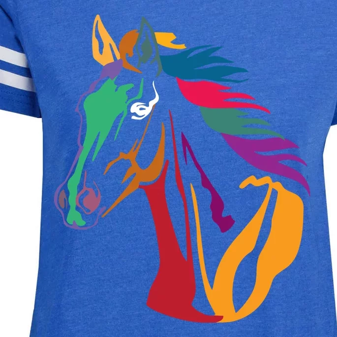 Rainbow Horse Lover Cute Enza Ladies Jersey Football T-Shirt