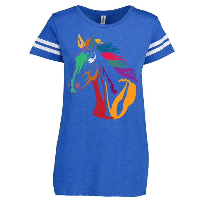 Rainbow Horse Lover Cute Enza Ladies Jersey Football T-Shirt