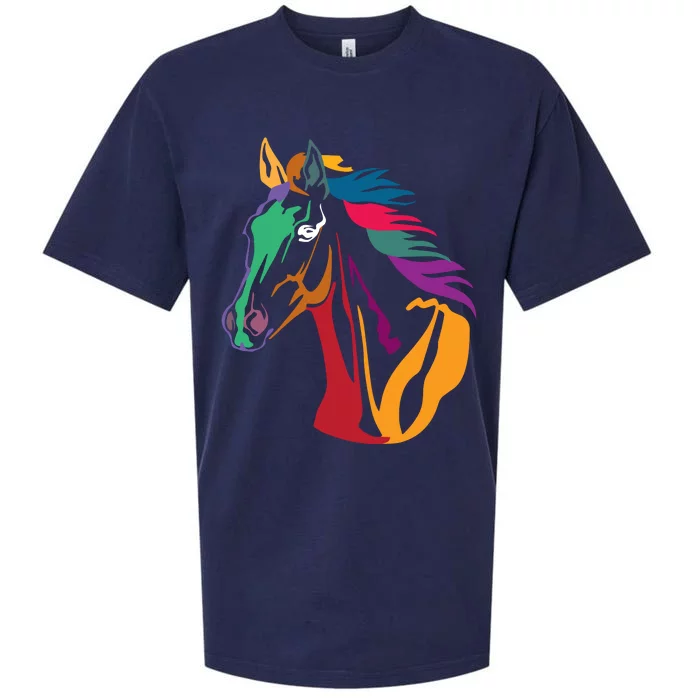 Rainbow Horse Lover Cute Sueded Cloud Jersey T-Shirt