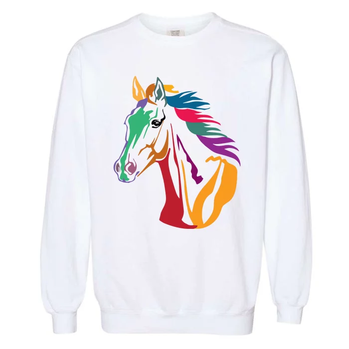 Rainbow Horse Lover Cute Garment-Dyed Sweatshirt