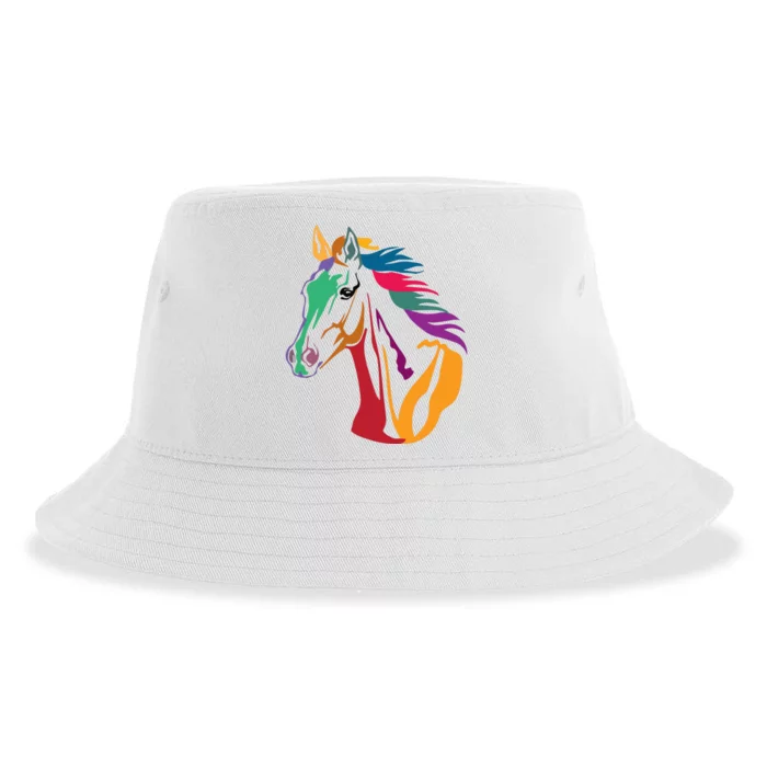 Rainbow Horse Lover Cute Sustainable Bucket Hat