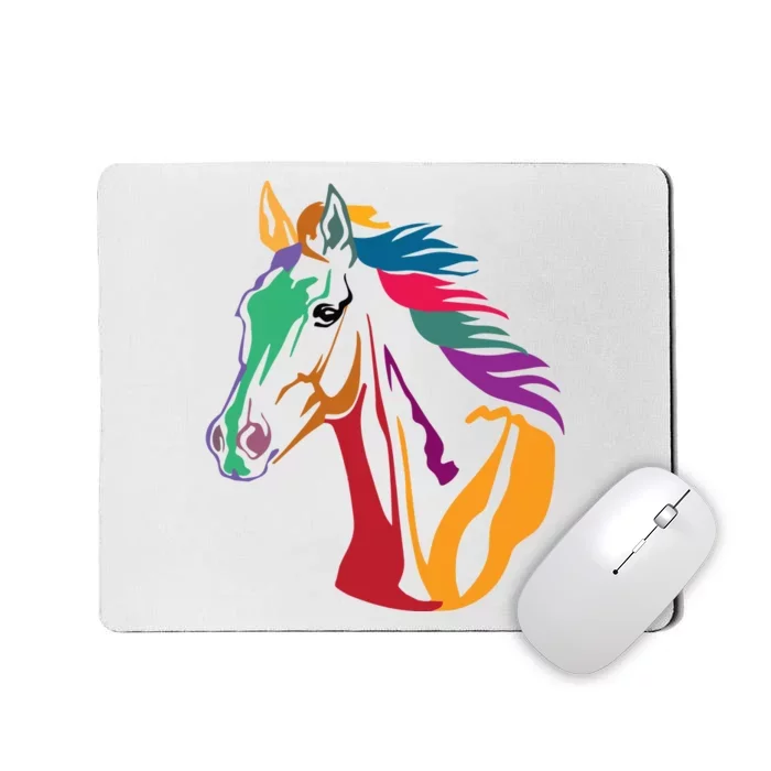 Rainbow Horse Lover Cute Mousepad