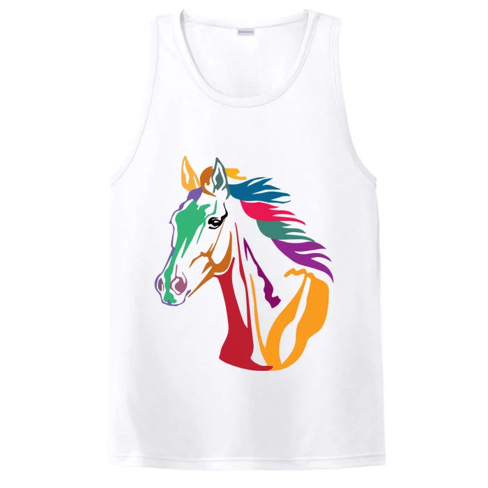 Rainbow Horse Lover Cute Performance Tank