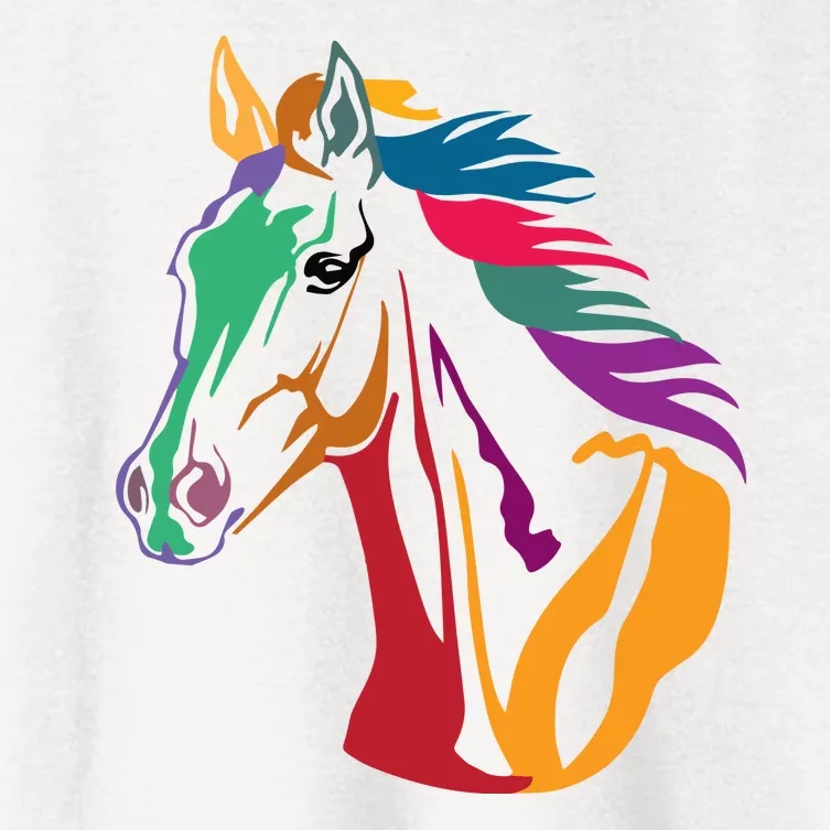 Rainbow Horse Lover Cute Women's Crop Top Tee