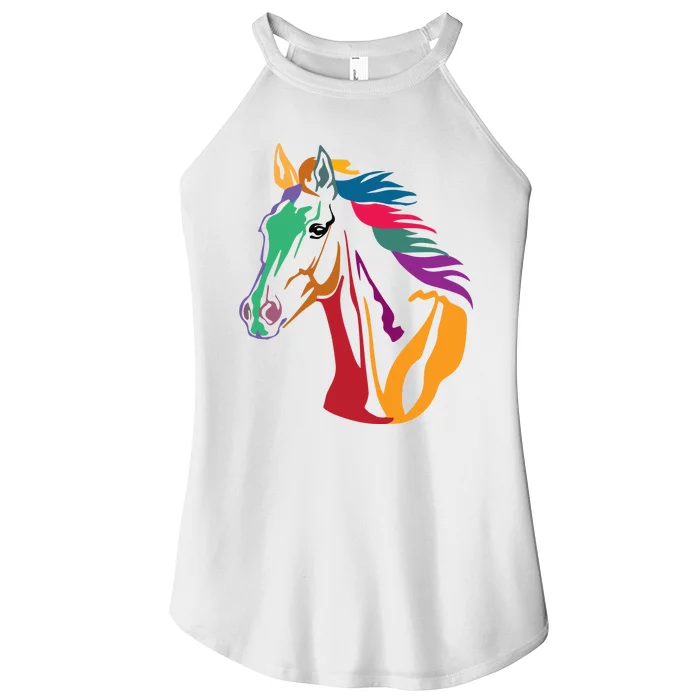 Rainbow Horse Lover Cute Women’s Perfect Tri Rocker Tank