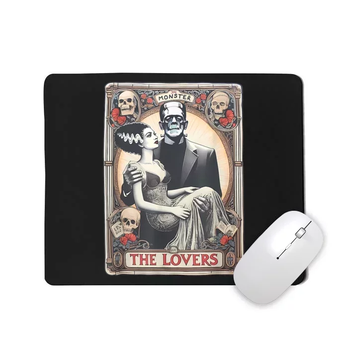 Retro Halloween Lovers Tarot Card Halloween Mousepad