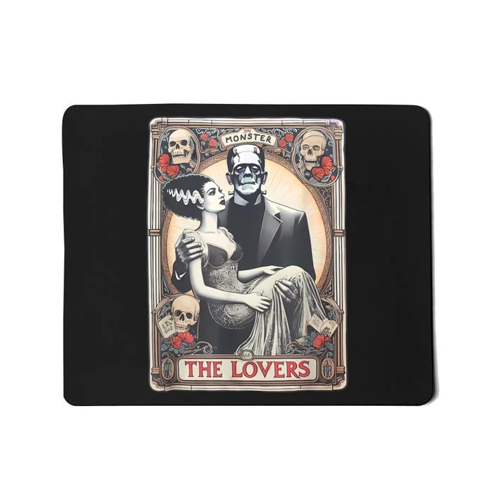 Retro Halloween Lovers Tarot Card Halloween Mousepad