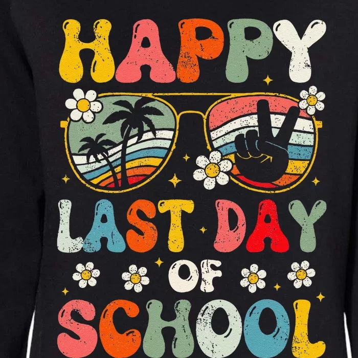 Retro Happy Last Day Of School Teacher Student Hello Summer Womens California Wash Sweatshirt