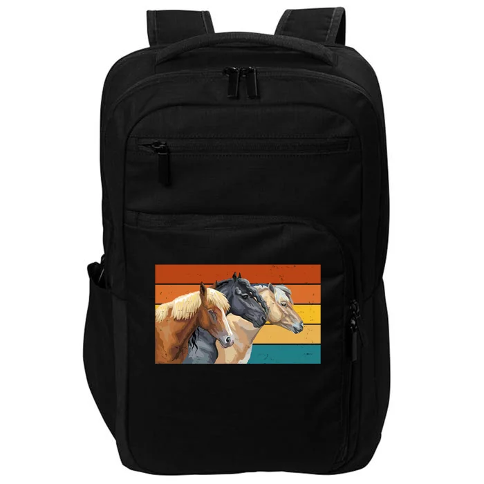 Retro Horses Lover Cute Gift Impact Tech Backpack