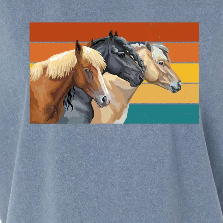 Retro Horses Lover Cute Gift Garment-Dyed Women's Muscle Tee