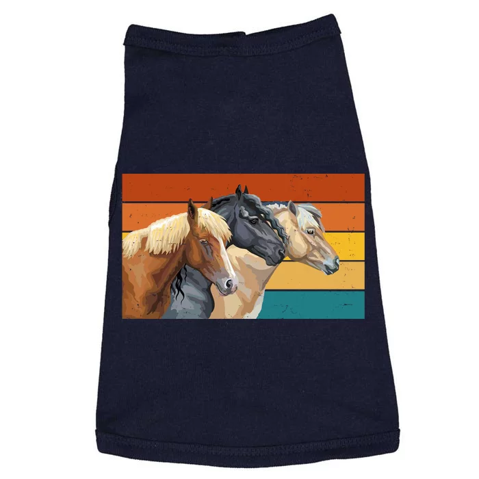 Retro Horses Lover Cute Gift Doggie Tank