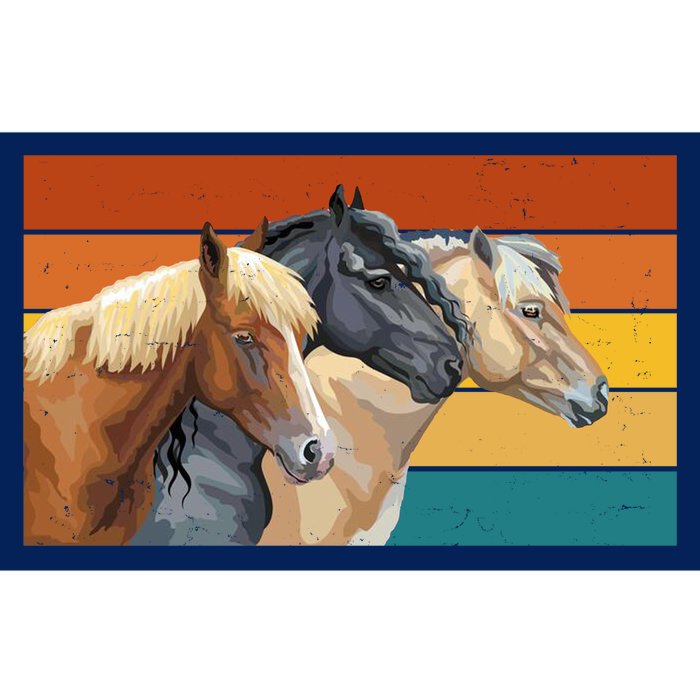 Retro Horses Lover Cute Gift Bumper Sticker