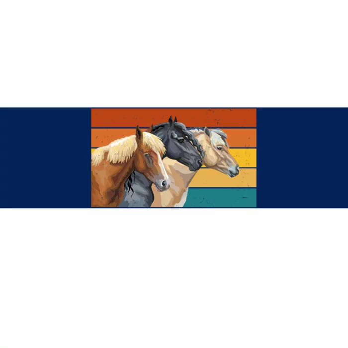 Retro Horses Lover Cute Gift Bumper Sticker