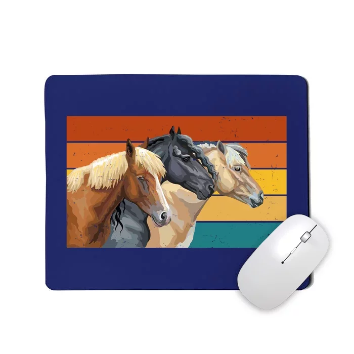 Retro Horses Lover Cute Gift Mousepad