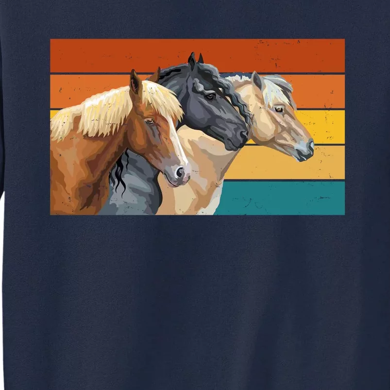 Retro Horses Lover Cute Gift Tall Sweatshirt