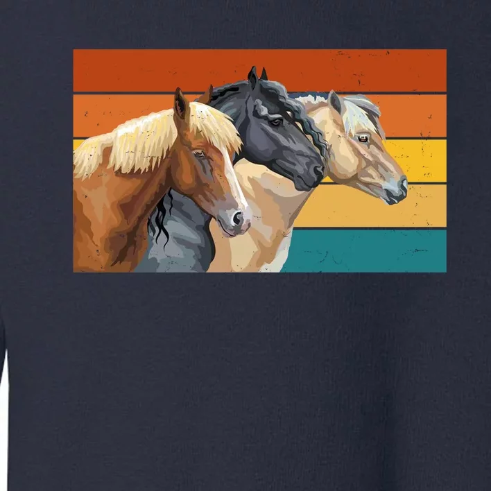 Retro Horses Lover Cute Gift Toddler Sweatshirt