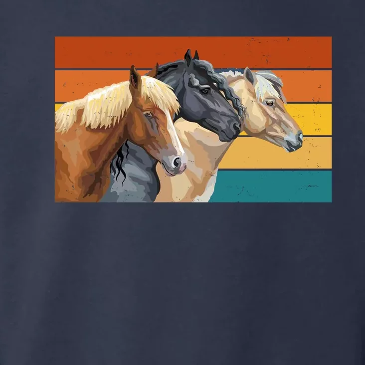 Retro Horses Lover Cute Gift Toddler Hoodie