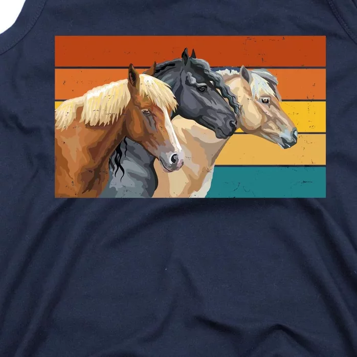 Retro Horses Lover Cute Gift Tank Top