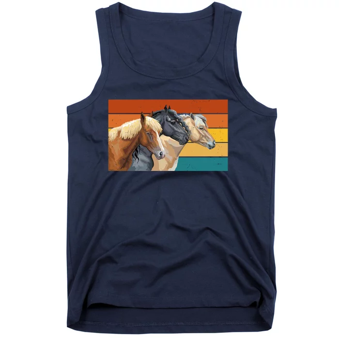 Retro Horses Lover Cute Gift Tank Top