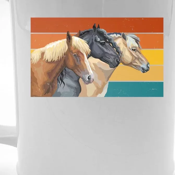 Retro Horses Lover Cute Gift Front & Back Beer Stein