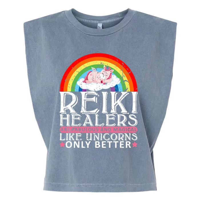 Reiki Healer Like Unicorns Only Better Rainbow Gift Garment-Dyed Women's Muscle Tee