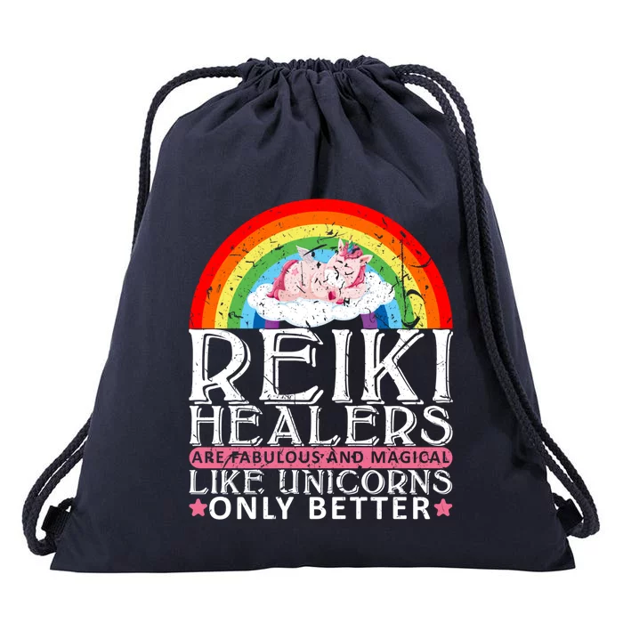 Reiki Healer Like Unicorns Only Better Rainbow Gift Drawstring Bag