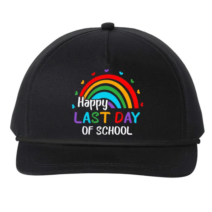 Rainbow Happy Last Day Of School End Of Year Teacher Summer Snapback Five-Panel Rope Hat