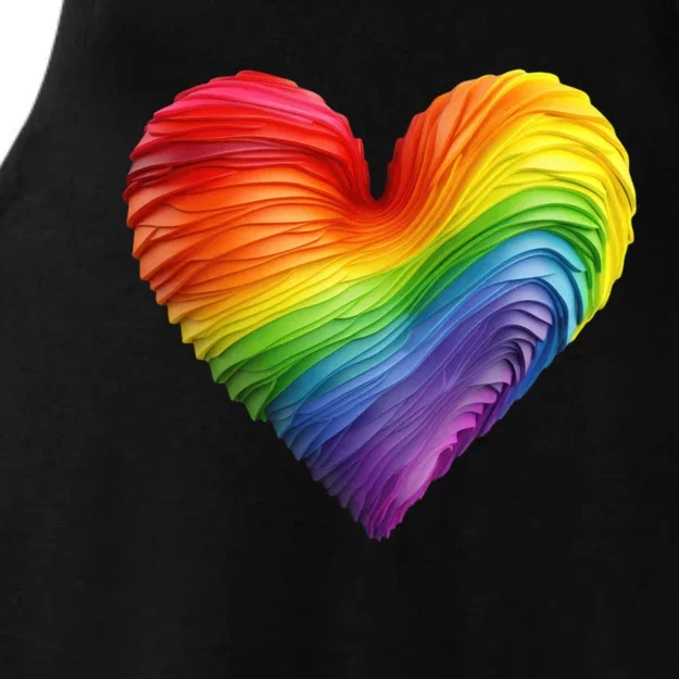 Rainbow Heart Lgbtq Flag Pride Parade Love Is Love Wins Gift Ladies Tri-Blend Wicking Tank