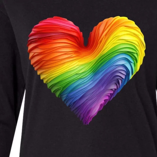 Rainbow Heart Lgbtq Flag Pride Parade Love Is Love Wins Gift Womens Cotton Relaxed Long Sleeve T-Shirt