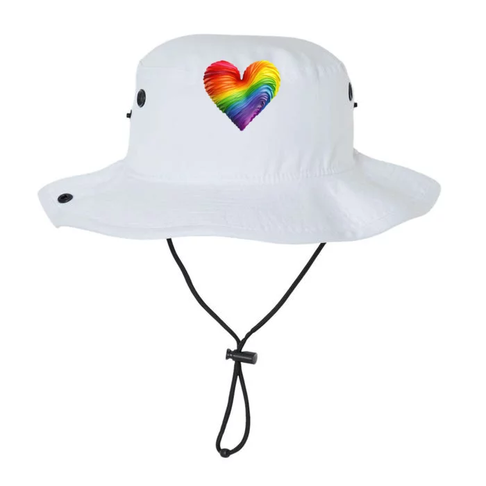 Rainbow Heart Lgbtq Flag Pride Parade Love Is Love Wins Gift Legacy Cool Fit Booney Bucket Hat