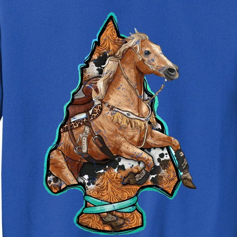 Retro Horse Lovers Cow Print Cow Western Country Cow Great Gift Tall Sweatshirt