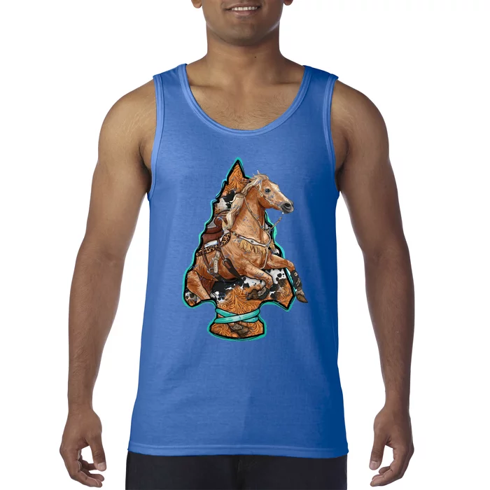 Retro Horse Lovers Cow Print Cow Western Country Cow Great Gift Tank Top