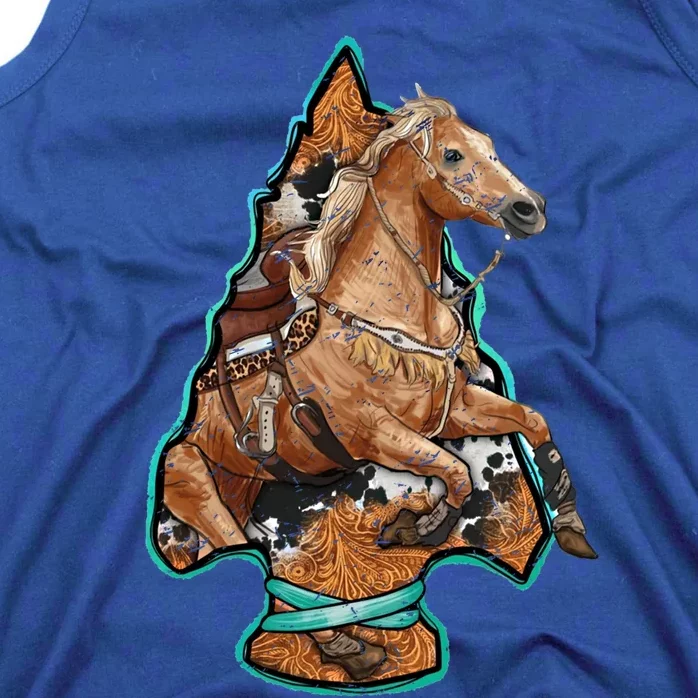 Retro Horse Lovers Cow Print Cow Western Country Cow Great Gift Tank Top