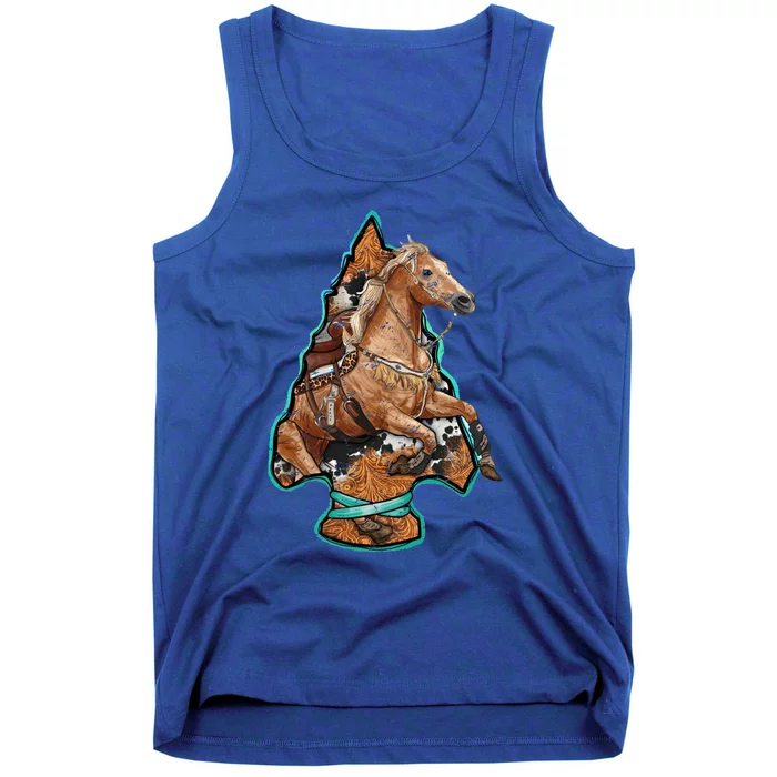 Retro Horse Lovers Cow Print Cow Western Country Cow Great Gift Tank Top