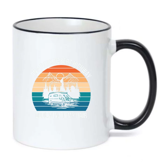 Retro Hiking Lover Cool Wind In My Hair RV Camping Black Color Changing Mug