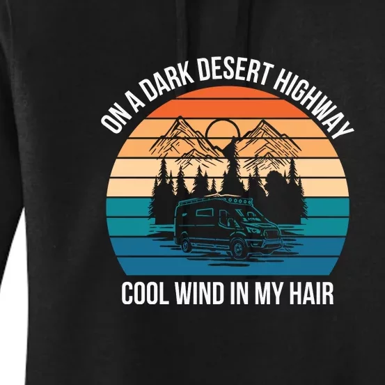 Retro Hiking Lover Cool Wind In My Hair RV Camping Women's Pullover Hoodie